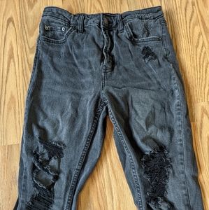 Wild fable distressed high rise mom jeans, US women's size 0, color:black/gray